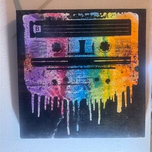 Colorful Mixed Media Cassette Art